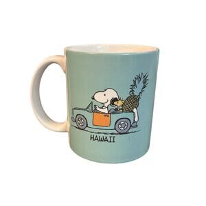 Vintage Snoopy Hawaii Mug | Peanuts Woodstock Car Pineapple | Made in Taiwan
